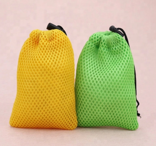 Mesh bag, polyester mesh drawstring bag, net bag